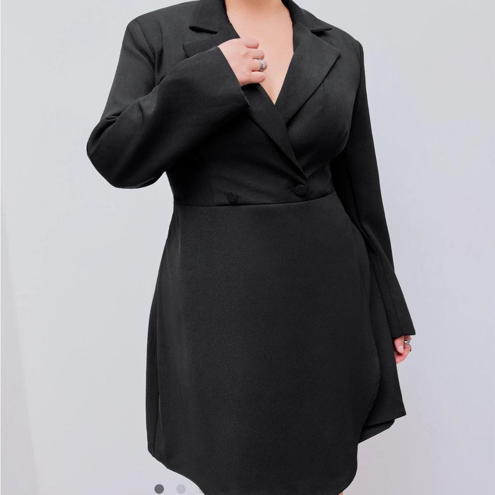 Cider Curve Womens Dress 4XL Mini Blazer Notched Collar Buttons Solid XXXXL